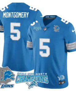 Jared Goff Detroit Lions Nike 2024 NFC North Champions Stitched Jersey - Anthracite - Image 29