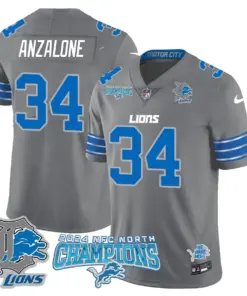 Jared Goff Detroit Lions Nike 2024 NFC North Champions Stitched Jersey - Anthracite - Image 33