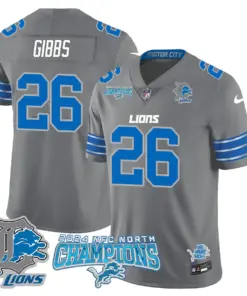 Jared Goff Detroit Lions Nike 2024 NFC North Champions Stitched Jersey - Anthracite - Image 35