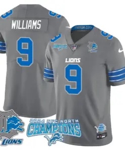 Jared Goff Detroit Lions Nike 2024 NFC North Champions Stitched Jersey - Anthracite - Image 40