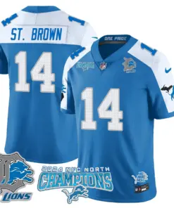 Jared Goff Detroit Lions Nike 2024 NFC North Champions Stitched Jersey - Anthracite - Image 45