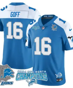 Jared Goff Detroit Lions Nike 2024 NFC North Champions Stitched Jersey - Anthracite - Image 42