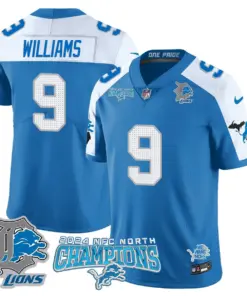 Jared Goff Detroit Lions Nike 2024 NFC North Champions Stitched Jersey - Anthracite - Image 46