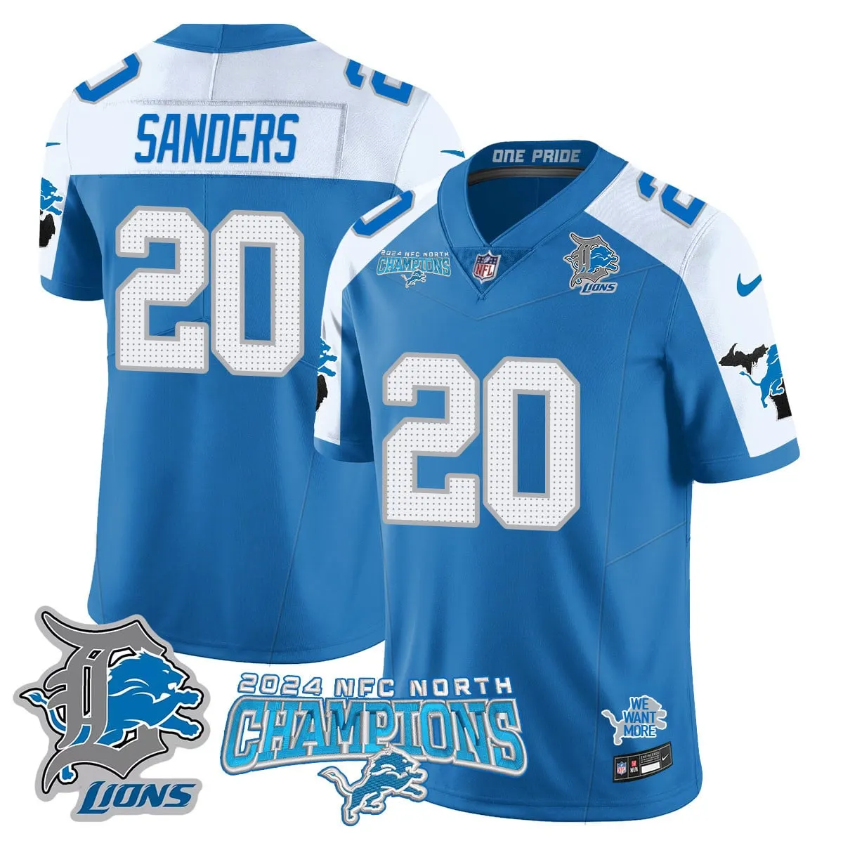 Jared Goff Detroit Lions Nike 2024 NFC North Champions Stitched Jersey - Anthracite - Image 48