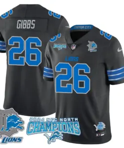 Jared Goff Detroit Lions Nike 2024 NFC North Champions Stitched Jersey - Anthracite - Image 50
