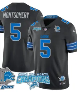 Jared Goff Detroit Lions Nike 2024 NFC North Champions Stitched Jersey - Anthracite - Image 53