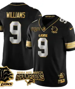 Jared Goff Detroit Lions Nike 2024 NFC North Champions Stitched Jersey - Anthracite - Image 79