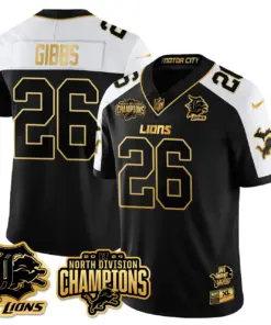 Jahmyr Gibbs Detroit Lions Nike 2024 NFC North Champions Stitched Jersey - Powder Blue - Image 6