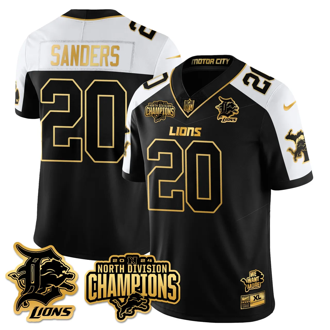 Jahmyr Gibbs Detroit Lions Nike 2024 NFC North Champions Stitched Jersey - Powder Blue - Image 9