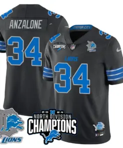Jahmyr Gibbs Detroit Lions Nike 2024 NFC North Champions Stitched Jersey - Powder Blue - Image 12
