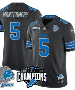 Jahmyr Gibbs Detroit Lions Nike 2024 NFC North Champions Stitched Jersey - Powder Blue - Image 18