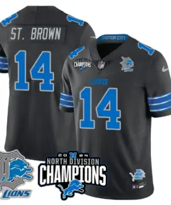 Jahmyr Gibbs Detroit Lions Nike 2024 NFC North Champions Stitched Jersey - Powder Blue - Image 16