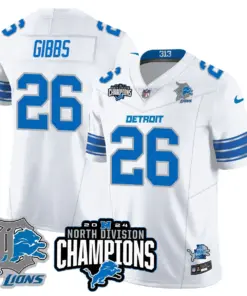 Jahmyr Gibbs Detroit Lions Nike 2024 NFC North Champions Stitched Jersey - Powder Blue - Image 20