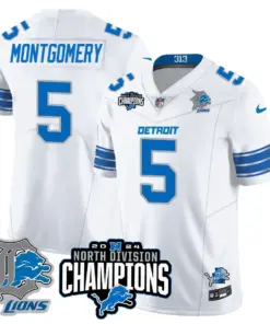 Jahmyr Gibbs Detroit Lions Nike 2024 NFC North Champions Stitched Jersey - Powder Blue - Image 25