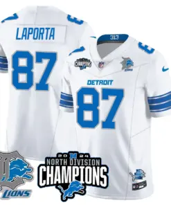 Jahmyr Gibbs Detroit Lions Nike 2024 NFC North Champions Stitched Jersey - Powder Blue - Image 24