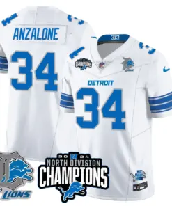 Jahmyr Gibbs Detroit Lions Nike 2024 NFC North Champions Stitched Jersey - Powder Blue - Image 23