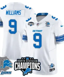 Jahmyr Gibbs Detroit Lions Nike 2024 NFC North Champions Stitched Jersey - Powder Blue - Image 22
