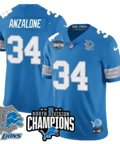 Jahmyr Gibbs Detroit Lions Nike 2024 NFC North Champions Stitched Jersey - Powder Blue - Image 26