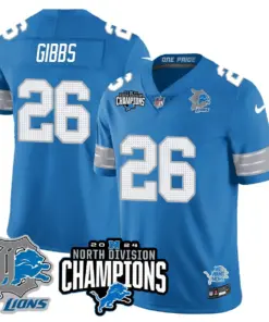 Jahmyr Gibbs Detroit Lions Nike 2024 NFC North Champions Stitched Jersey - Powder Blue - Image 27