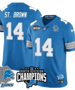 Jahmyr Gibbs Detroit Lions Nike 2024 NFC North Champions Stitched Jersey - Powder Blue - Image 33
