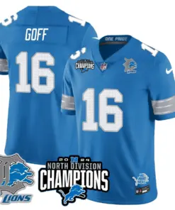 Jahmyr Gibbs Detroit Lions Nike 2024 NFC North Champions Stitched Jersey - Powder Blue - Image 32
