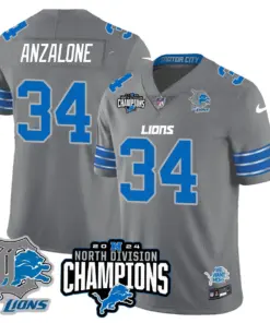 Jahmyr Gibbs Detroit Lions Nike 2024 NFC North Champions Stitched Jersey - Powder Blue - Image 34