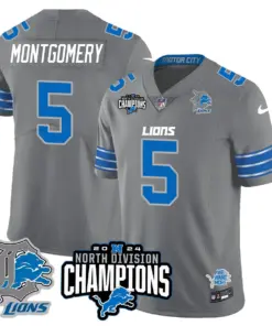 Jahmyr Gibbs Detroit Lions Nike 2024 NFC North Champions Stitched Jersey - Powder Blue - Image 36