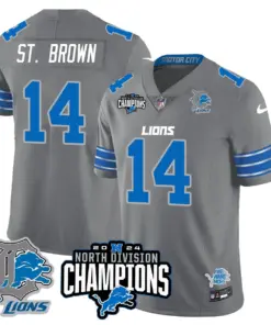 Jahmyr Gibbs Detroit Lions Nike 2024 NFC North Champions Stitched Jersey - Powder Blue - Image 40