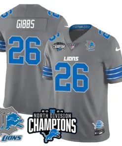 Jahmyr Gibbs Detroit Lions Nike 2024 NFC North Champions Stitched Jersey - Powder Blue - Image 37