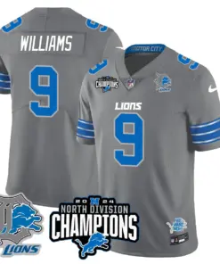 Jahmyr Gibbs Detroit Lions Nike 2024 NFC North Champions Stitched Jersey - Powder Blue - Image 41