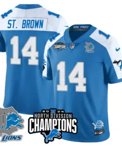 Jahmyr Gibbs Detroit Lions Nike 2024 NFC North Champions Stitched Jersey - Powder Blue - Image 44