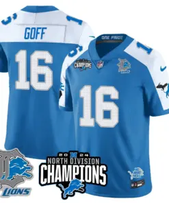 Jahmyr Gibbs Detroit Lions Nike 2024 NFC North Champions Stitched Jersey - Powder Blue - Image 43