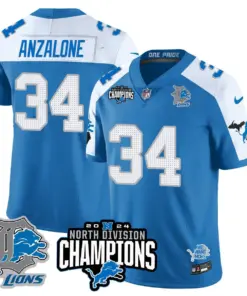 Jahmyr Gibbs Detroit Lions Nike 2024 NFC North Champions Stitched Jersey - Powder Blue - Image 42