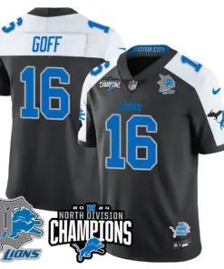 Jahmyr Gibbs Detroit Lions Nike 2024 NFC North Champions Stitched Jersey - Powder Blue - Image 49