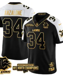 Alternative view of Jahmyr Gibbs Detroit Lions Nike 2024 NFC North Champions Stitched Jersey - Black