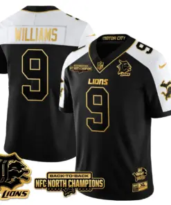 Jahmyr Gibbs Detroit Lions Nike 2024 NFC North Champions Stitched Jersey - Black - Image 6