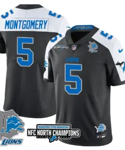 Jahmyr Gibbs Detroit Lions Nike 2024 NFC North Champions Stitched Jersey - Black - Image 10