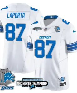 Jahmyr Gibbs Detroit Lions Nike 2024 NFC North Champions Stitched Jersey - Black - Image 19
