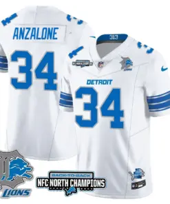 Jahmyr Gibbs Detroit Lions Nike 2024 NFC North Champions Stitched Jersey - Black - Image 18
