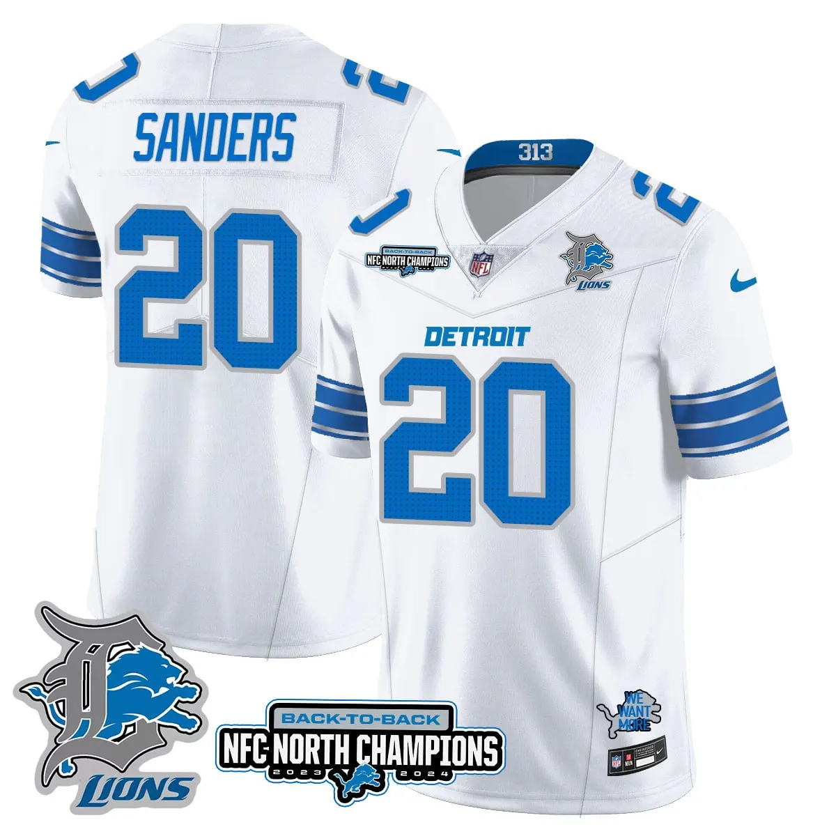 Jahmyr Gibbs Detroit Lions Nike 2024 NFC North Champions Stitched Jersey - Black - Image 20