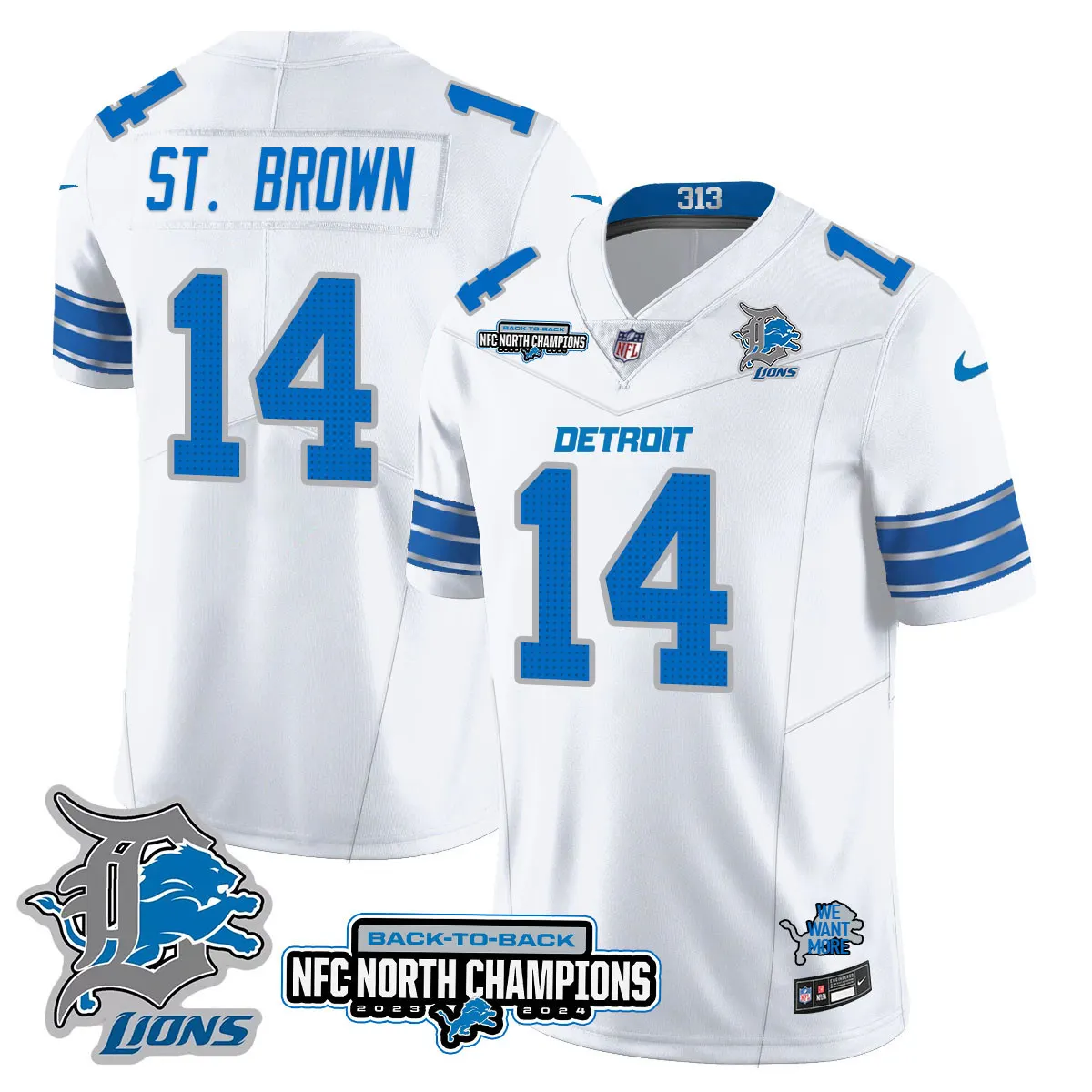 Jahmyr Gibbs Detroit Lions Nike 2024 NFC North Champions Stitched Jersey - Black - Image 25