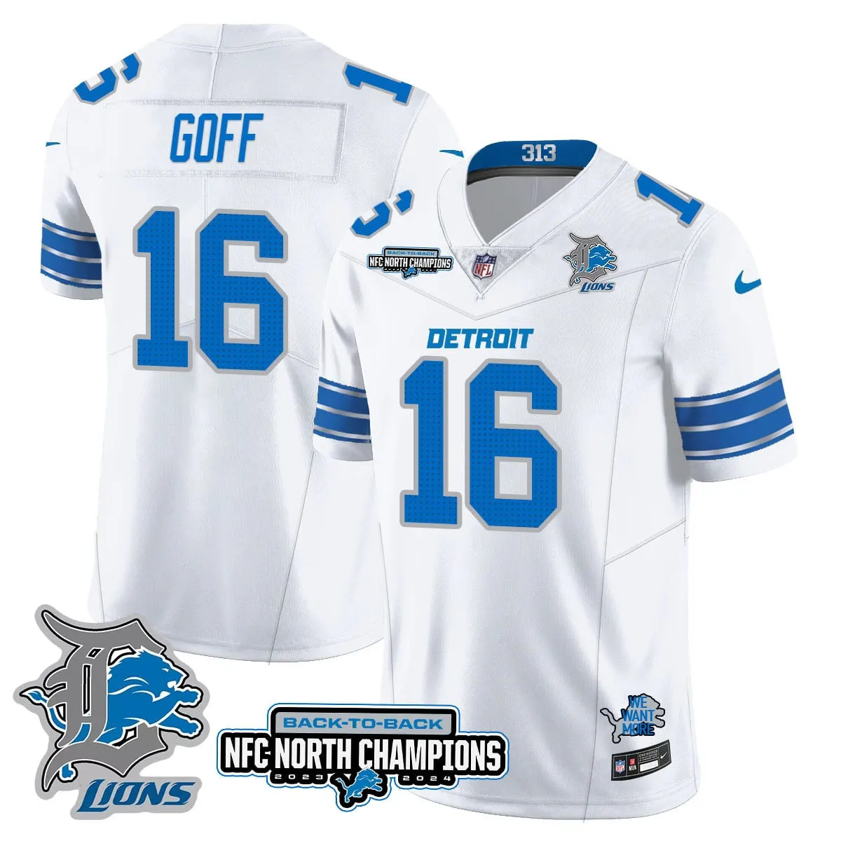 Jahmyr Gibbs Detroit Lions Nike 2024 NFC North Champions Stitched Jersey - Black - Image 22