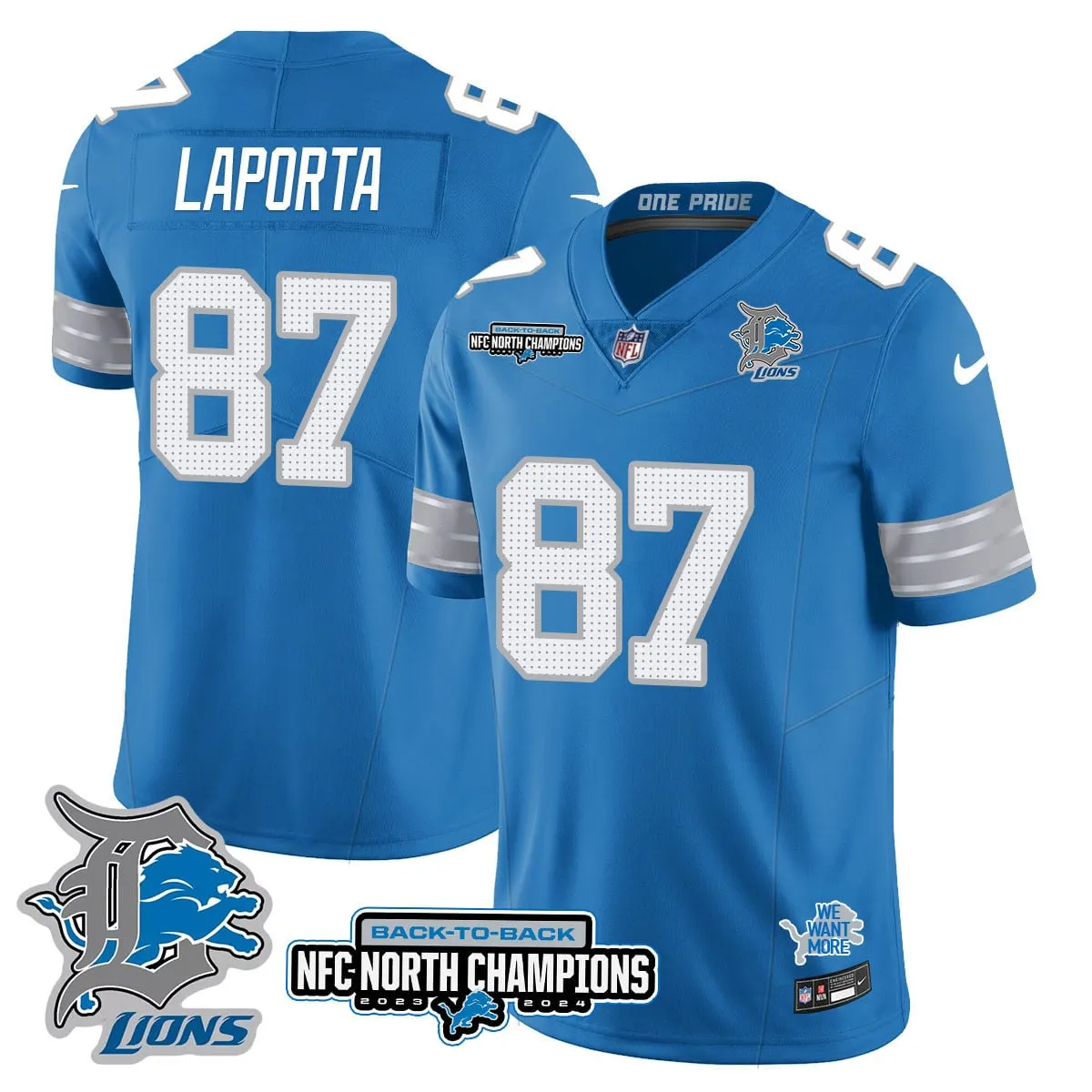 Jahmyr Gibbs Detroit Lions Nike 2024 NFC North Champions Stitched Jersey - Black - Image 28