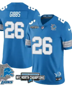 Jahmyr Gibbs Detroit Lions Nike 2024 NFC North Champions Stitched Jersey - Black - Image 29