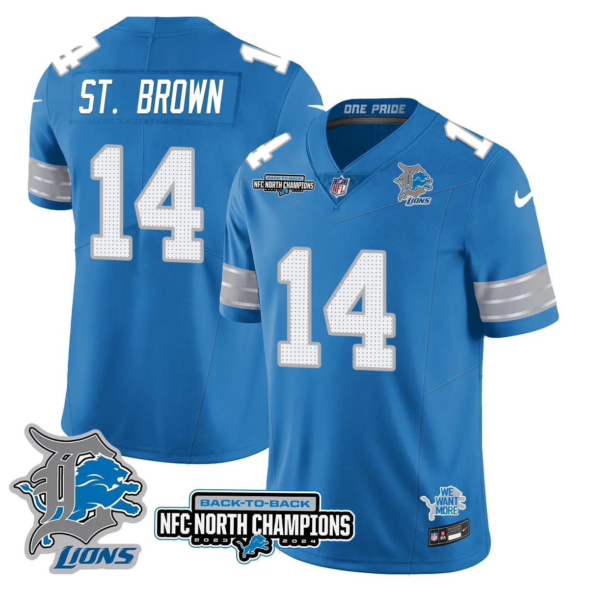 Jahmyr Gibbs Detroit Lions Nike 2024 NFC North Champions Stitched Jersey - Black - Image 32