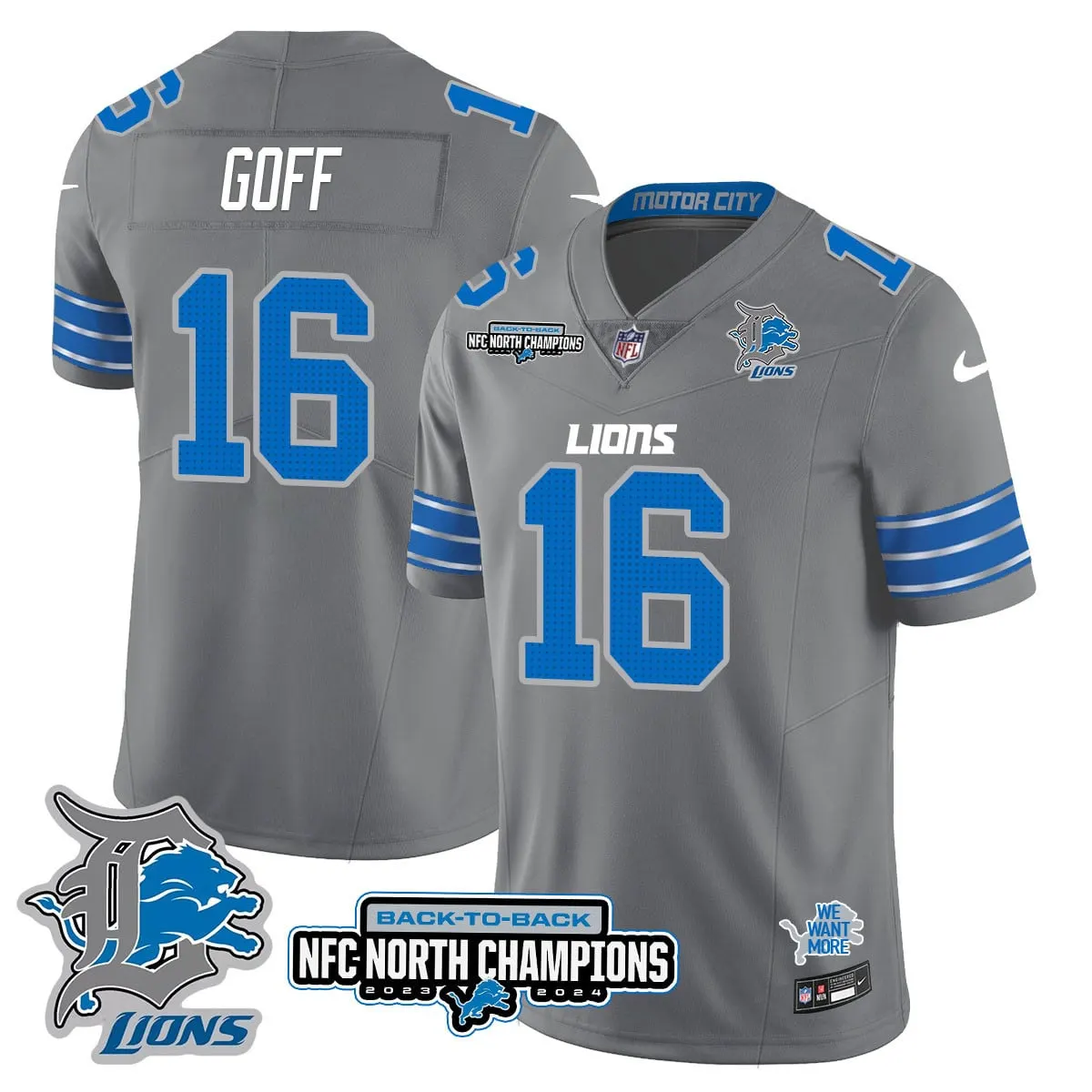 Jahmyr Gibbs Detroit Lions Nike 2024 NFC North Champions Stitched Jersey - Black - Image 36