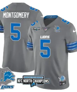 Jahmyr Gibbs Detroit Lions Nike 2024 NFC North Champions Stitched Jersey - Black - Image 37
