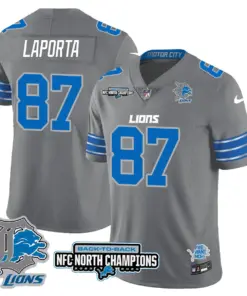 Jahmyr Gibbs Detroit Lions Nike 2024 NFC North Champions Stitched Jersey - Black - Image 35