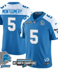 Jahmyr Gibbs Detroit Lions Nike 2024 NFC North Champions Stitched Jersey - Black - Image 44