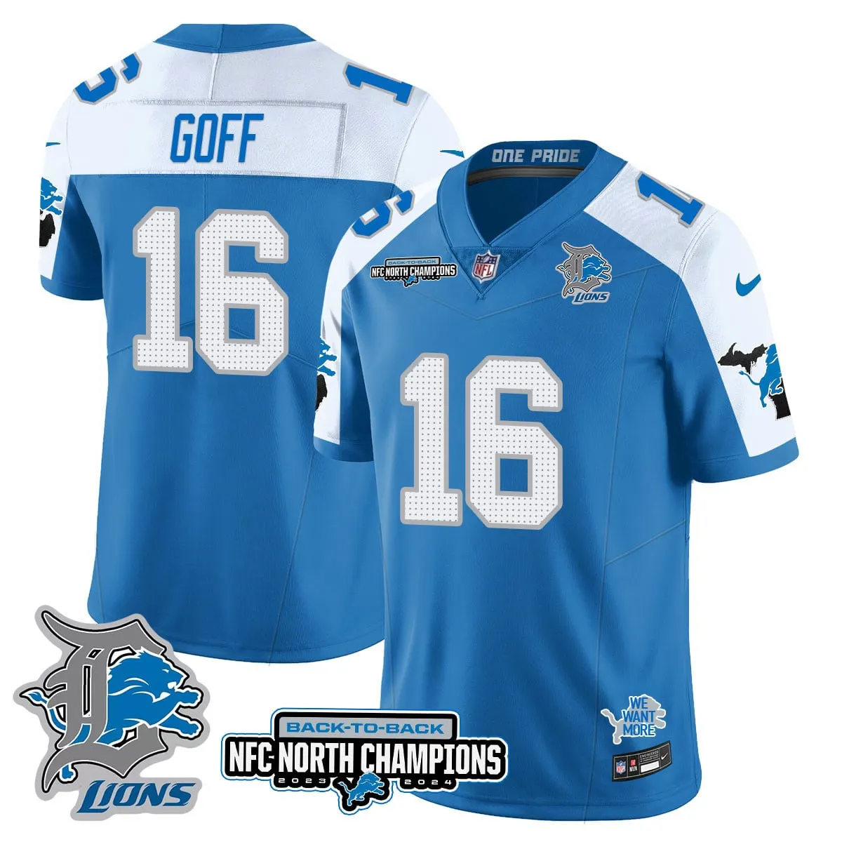 Jahmyr Gibbs Detroit Lions Nike 2024 NFC North Champions Stitched Jersey - Black - Image 43